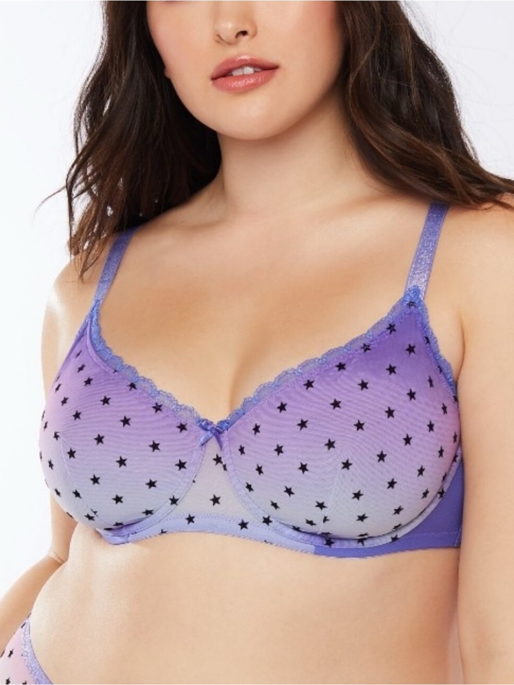Savage X Fenty Metallic Stars Unlined Bra Size 44D